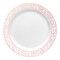 White with Silver and Rose Gold Mosaic Rim Round Plastic Appetizer/Salad Plates - 7.5" (120 Plates)